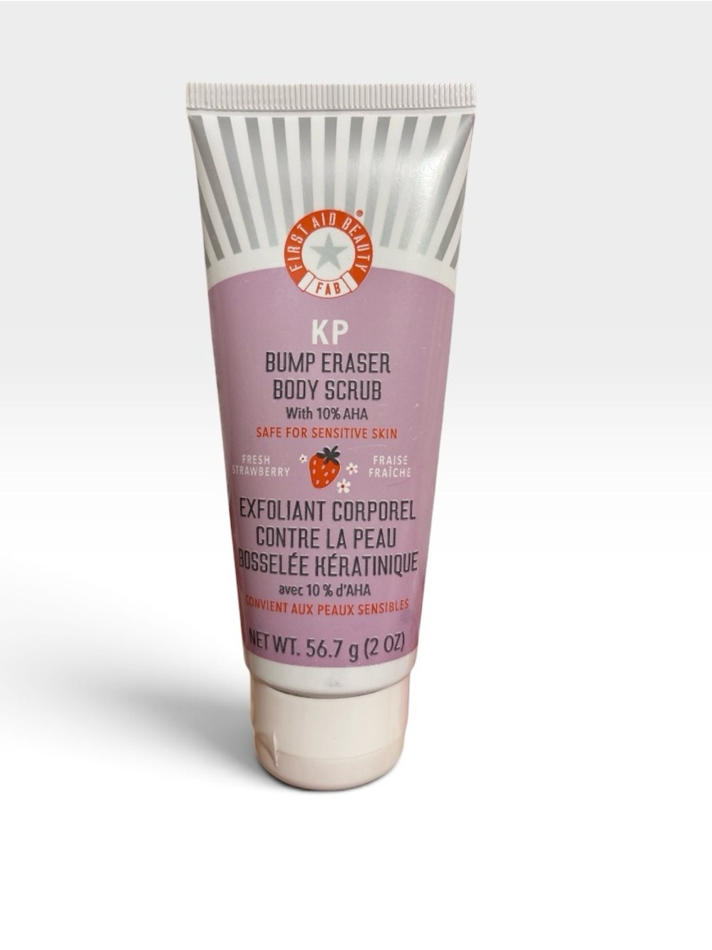 First Aid Beauty KP Bump Eraser Body Scrub 10% AHA  strawberry 🍓 2 oz Travel Siz